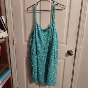 Teal Challis romper with daisy detail, Torrid Size 3